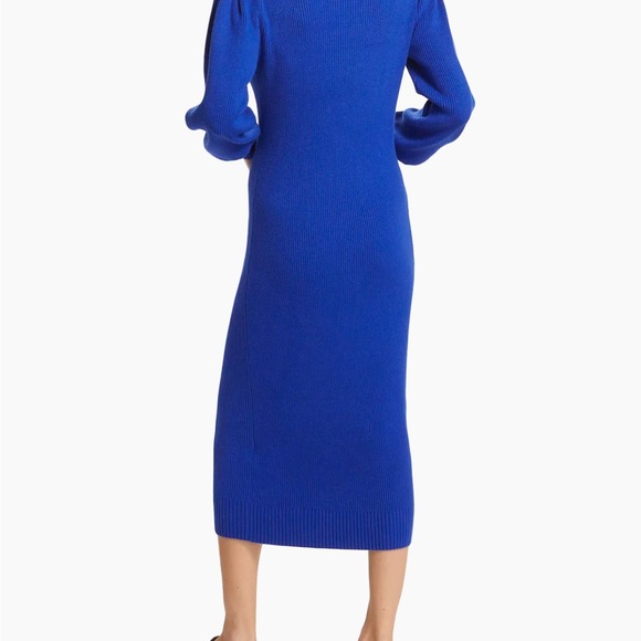 Farm Rio Medium Heart Cut Out Knit Sweater Dress Royal Blue - Picture 3 of 5